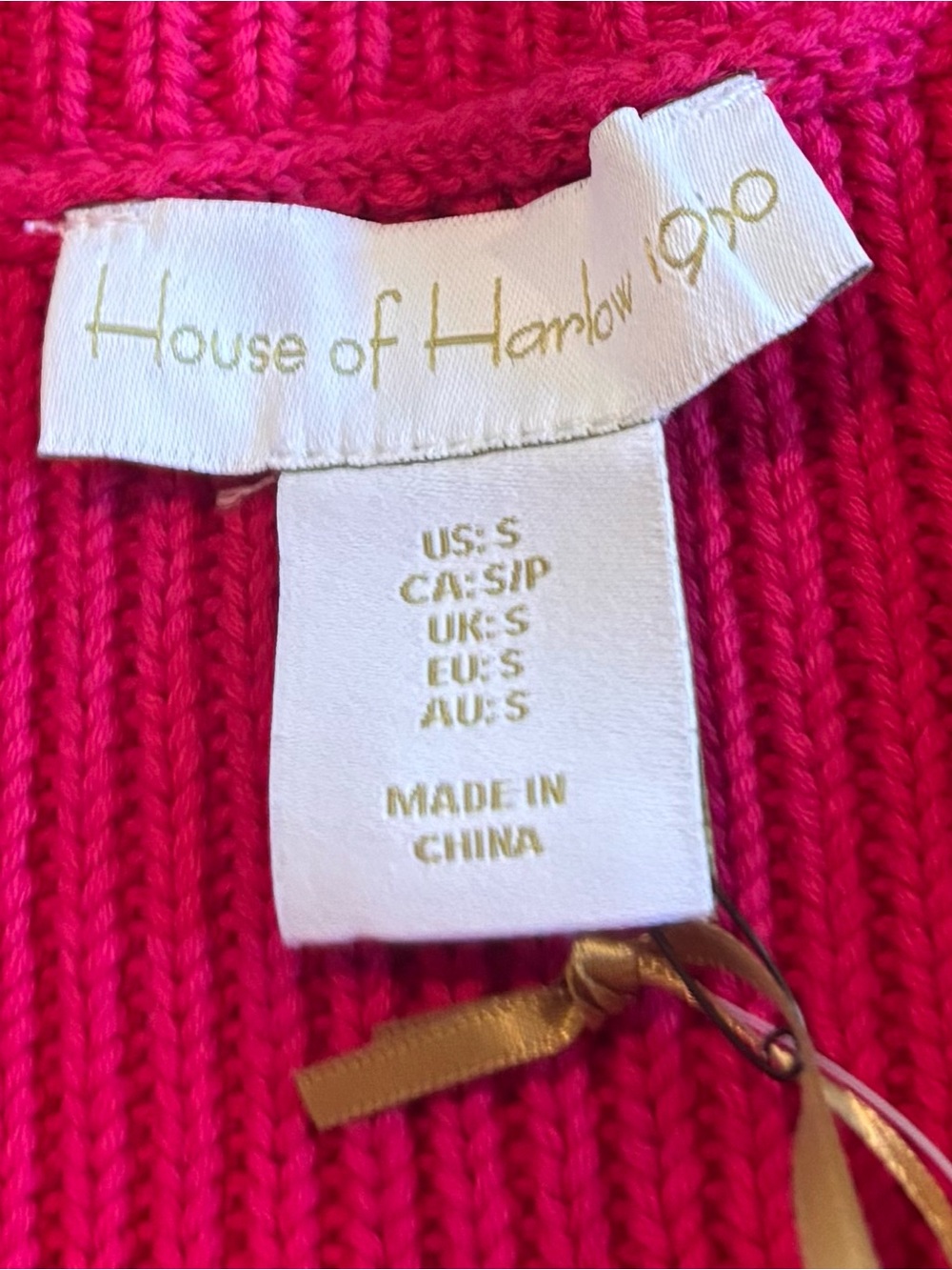 House of Harlow 1960 NWT Hot Pink Crochet Two-Piece Set Size Small - Picture 7 of 8